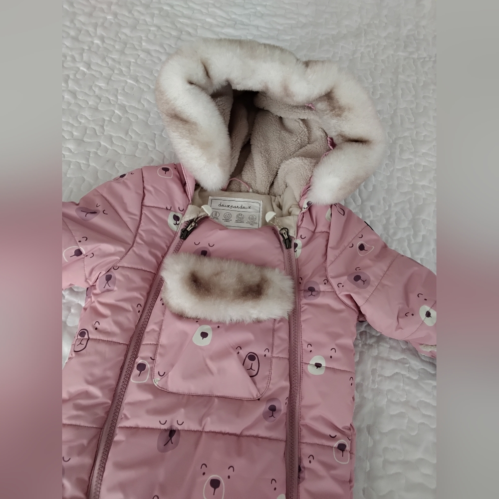 Deux par Deux Pink and Cream Baby Snowsuit - Picture 4 of 8